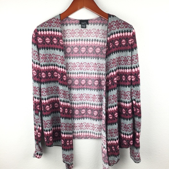 Rue21 Sweaters - Aztec Boho Fall Cardigan Sweater Pink Tunic Long Sleeve Mauve Christmas